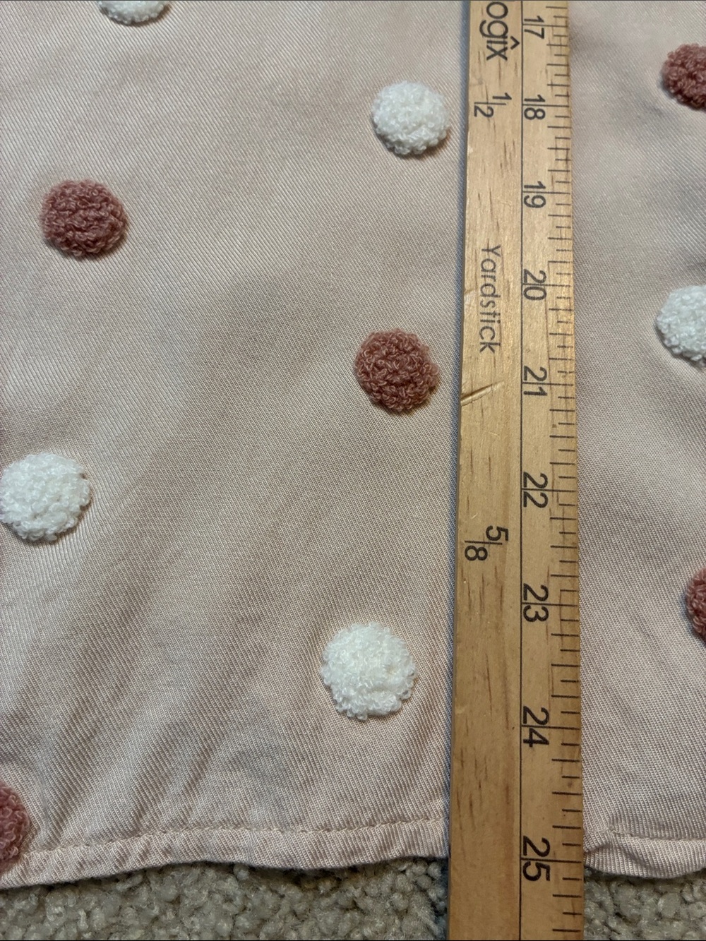 MINE Cream Top with White and Tan 3D Textured Polka Dots Sleeveless Small - Picture 7 of 7